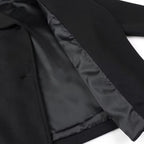 Women Oversize Short Coat in Boxy Peacoat Style with Wide Lapels and Double Breasted Fashion Glam