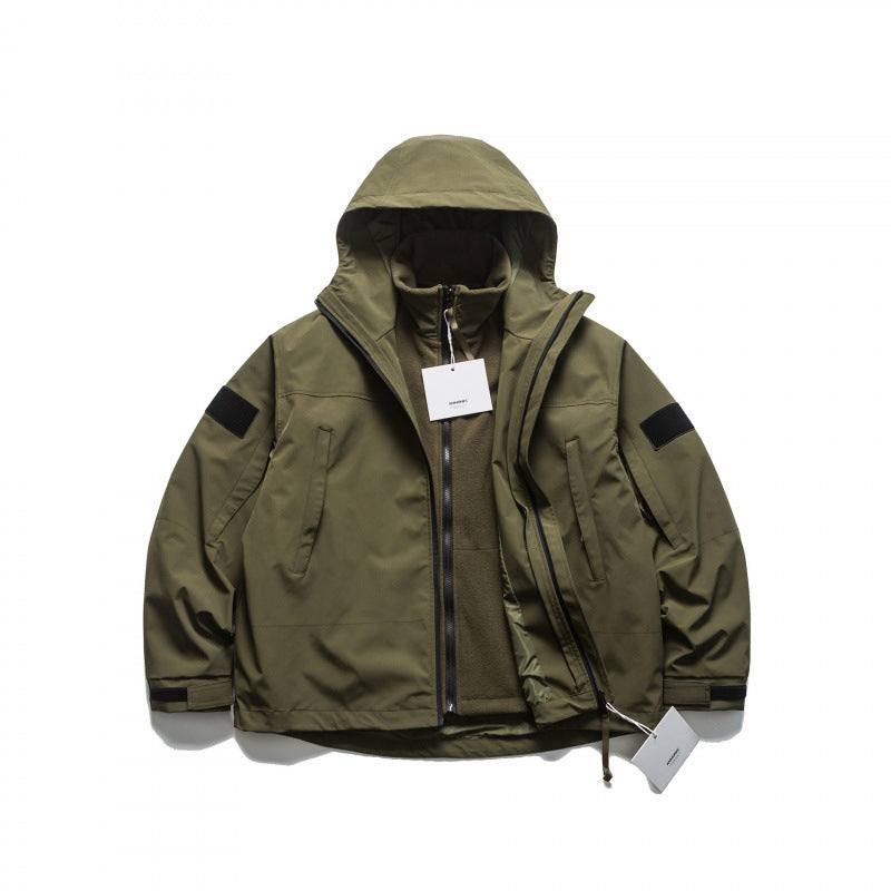 Unisex Oversize-Utility-Rain Jacket with Hood and Concealed Zipper Fashion Glam
