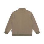 Unisex Oversize Waffle Structure Half-Zip Sweater with Stand-Up Collar Fashion Glam