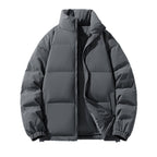 Men's Padded Puffer Jacket with High Stand Collar, Windproof Outer Layer and Adjustable Drawstring Hem Fashion Glam