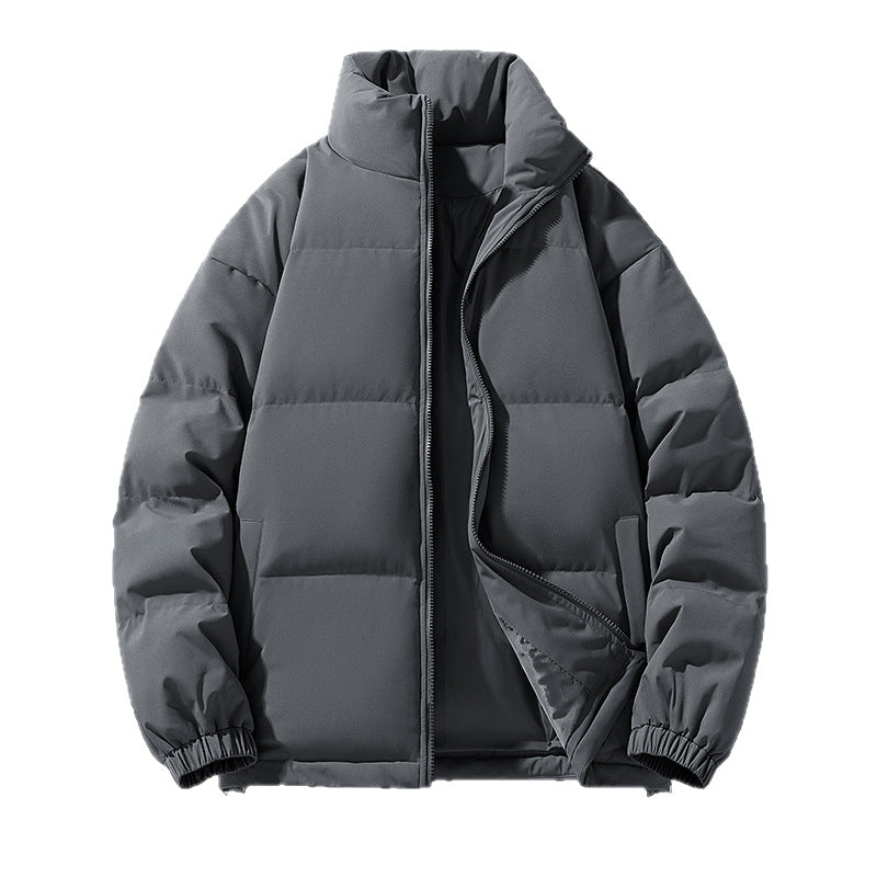 Men's Padded Puffer Jacket with High Stand Collar, Windproof Outer Layer and Adjustable Drawstring Hem Fashion Glam