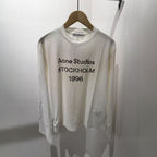 Men's Long Sleeve Shirt with Logo Print and Round Neckline Fashion Glam