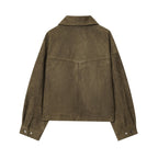 Women's short jacket in field style made of suede look with XXL pockets Fashion Glam
