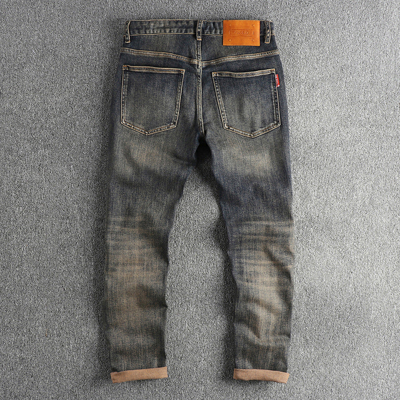 Men's Slim-Fit Jeans with Casual Used-Look Fashion Glam