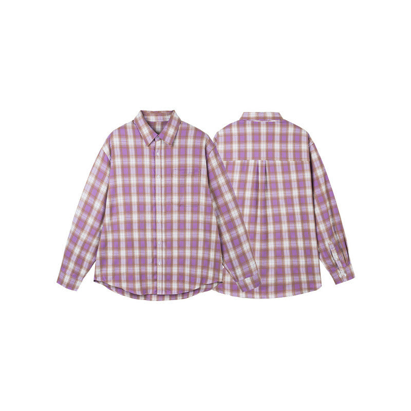 Women Oversized Check Shirt with Longline Cut, Chest Pocket and Rounded Hem Fashion Glam