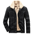 Men's Padded Trucker Jacket in Suede Look with Sherpa Collar Fashion Glam