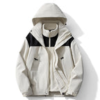 Men's two-layer softshell trekking jacket with removable fleece inner jacket and hood Fashion Glam