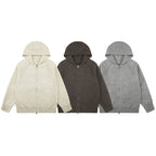 Unisex Wide-Cut Hooded Knit Cardigan with Full Zip and Raglan Sleeves Fashion Glam