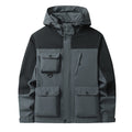 Men's Technical Utility Field Jacket with Hood, Multiple Pockets and Wind-Resistant Shell Fashion Glam