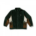 Unisex Boxy Cord Fleece Zip Jacket with Color Block Inserts and Stand Collar Fashion Glam