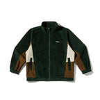 Unisex Boxy Cord Fleece Zip Jacket with Color Block Inserts and Stand Collar Fashion Glam