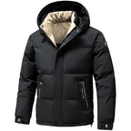 Men's Quilted Hooded Parka with Thermal Lining and Windproof Outer Shell Fashion Glam