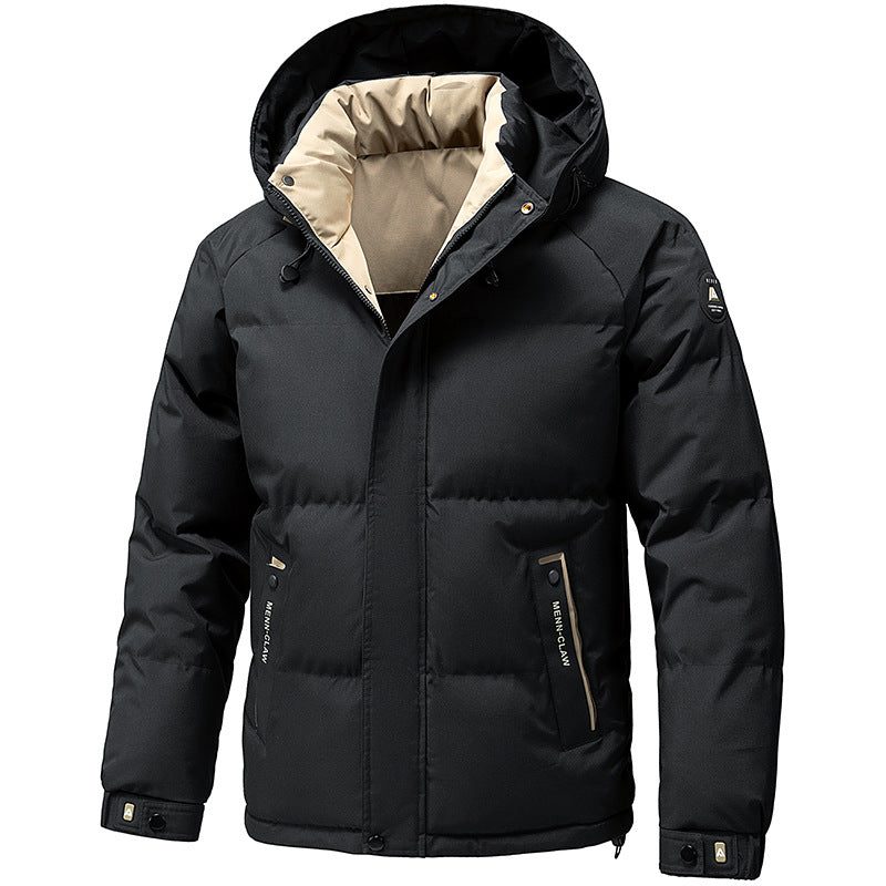 Men's Quilted Hooded Parka with Thermal Lining and Windproof Outer Shell Fashion Glam