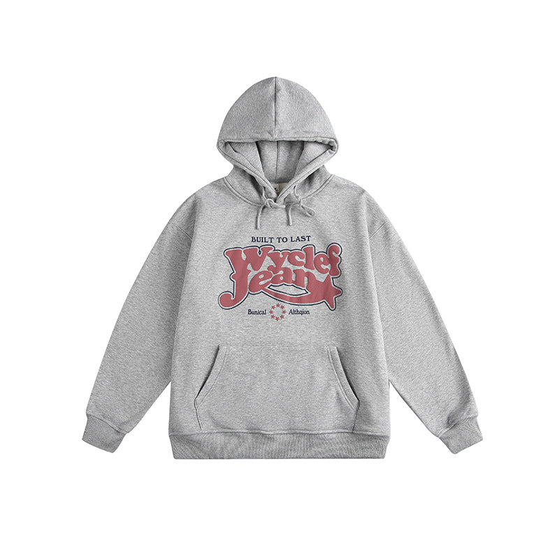 Unisex Oversize Hoodie with Vintage Logo Print and Kangaroo Pocket Fashion Glam