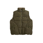 Unisex Padded Stand-Up Collar Vest with Two-Way Zipper and Drawstring Details Fashion Glam