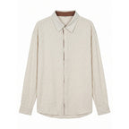 Men's Lightweight Oversized Linen Shirt with Kent Collar and Rounded Hem Fashion Glam