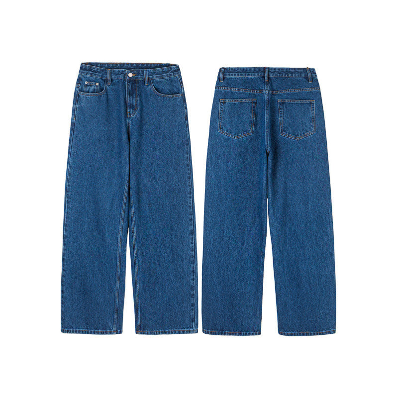 Women's Wide Denim Jeans with High Waist, Straight Leg and Five Pocket Design Fashion Glam