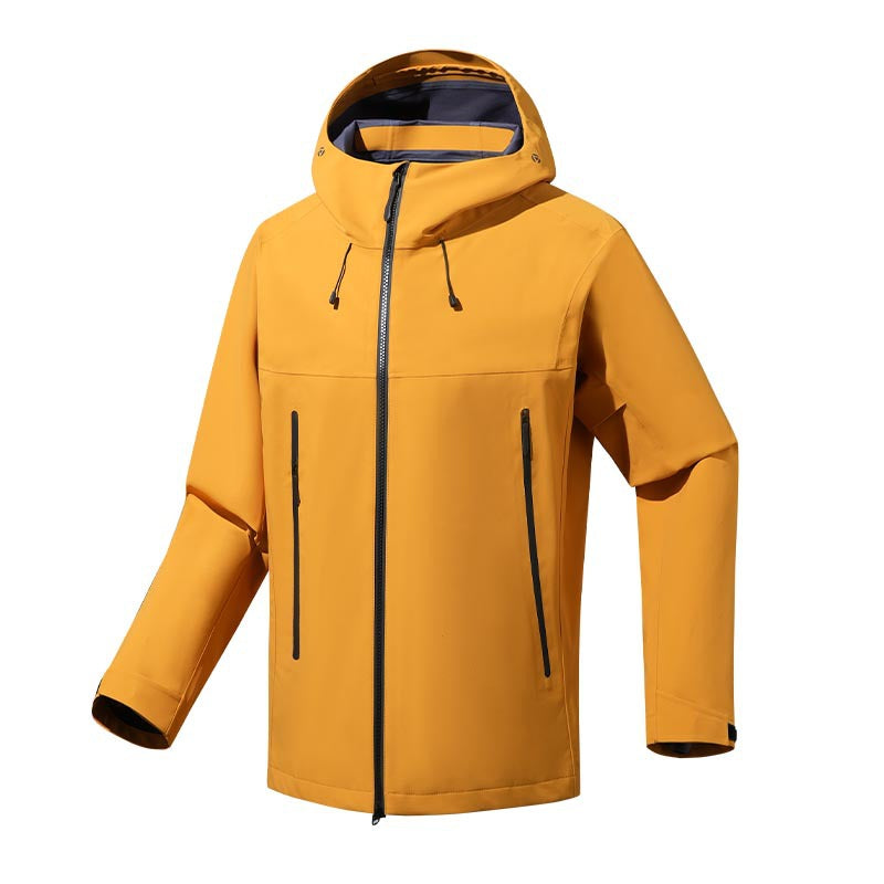 Men's water- and windproof softshell outdoor jacket with adjustable hood Fashion Glam