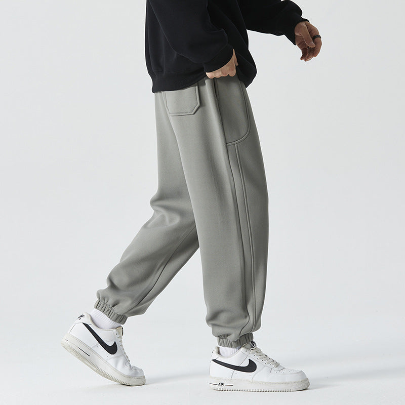 Men Comfortable Athletic Jogging Pants with Drawstring and Elastic Ankle Cuffs Fashion Glam