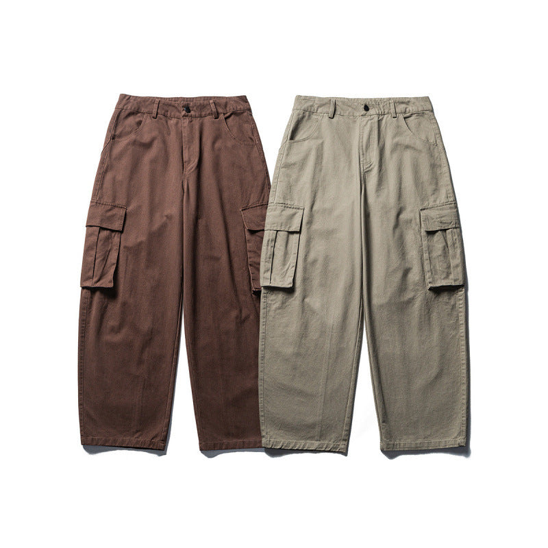 Men's Loose Cargo Pants made of Cotton Blend with Large Flap Pockets and Relaxed Fit Fashion Glam