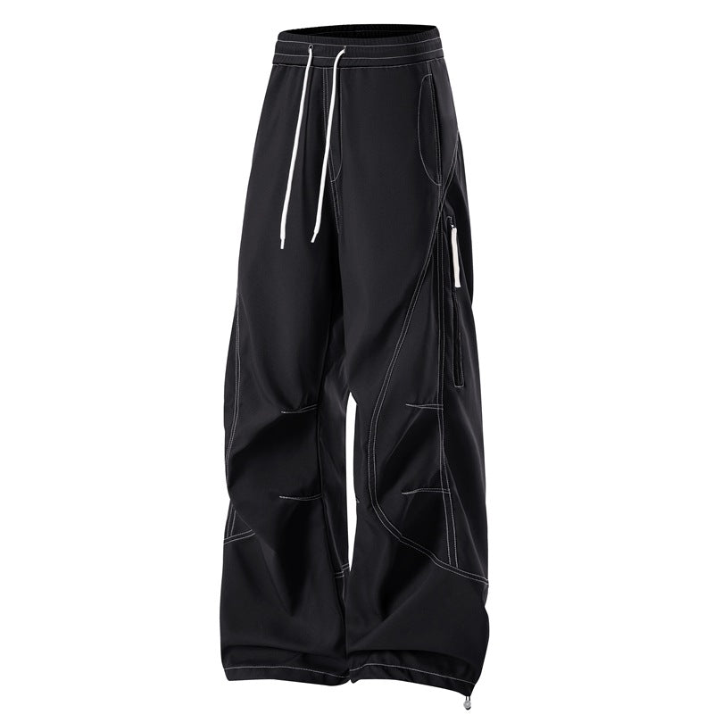 Men's Baggy Cargo Pants with Elastic Waistband, Multifunctional Pockets, and Adjustable Hem Fashion Glam