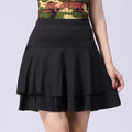 Women's Sporty Double-Layered Flared Skirt Blended Fabric Dance Skort
