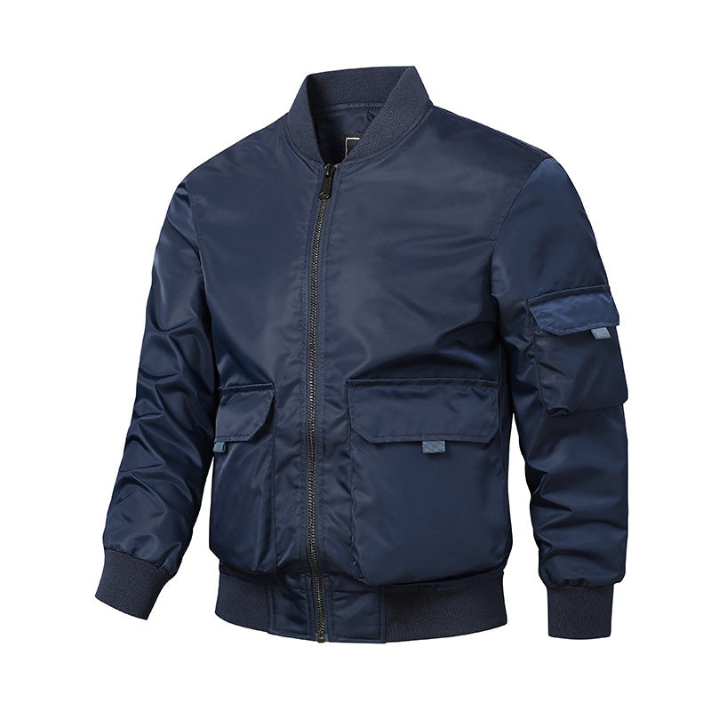 Men's bomber jacket in utility style with wind-resistant shell, multiple pockets and ribbed cuffs Fashion Glam
