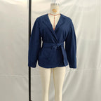 Women's short blazer in kimono style with tie belt and boxy silhouette Fashion Glam