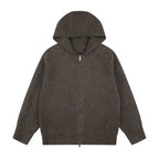 Unisex Wide-Cut Hooded Knit Cardigan with Full Zip and Raglan Sleeves Fashion Glam