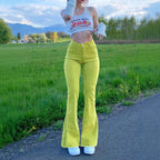 Ladies High-Waist Flared Pants made of Stretch Cord with waist-shaping cut Fashion Glam