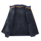 Men's microfleece outdoor jacket with waterproof breast pocket, stand-up collar, and teddy fleece lining Fashion Glam