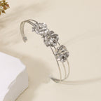 Women's cuff bracelet with artistic leaf motif Fashion Glam