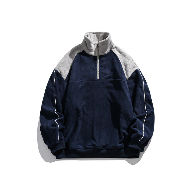 Unisex Oversize-Fleece-Halfzip-Pullover with high collar and raglan sleeves Fashion Glam