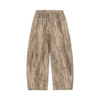 Unisex Wide Cropped Pants with Asymmetrical Layer Inserts, Elastic Waistband, and Coated Structure Fashion Glam
