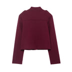 Women's Short Cut Military Inspired Wool Jacket with Stand-Up Collar, Epaulettes and Gold Button Details Fashion Glam