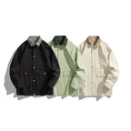 Unisex Boxy Canvas Field Jacket with Contrast Cord Collar and Utility Pockets Fashion Glam