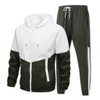 Men's Two-Piece Tracksuit Set with Hoodie and Elastic Jogging Pants Fashion Glam