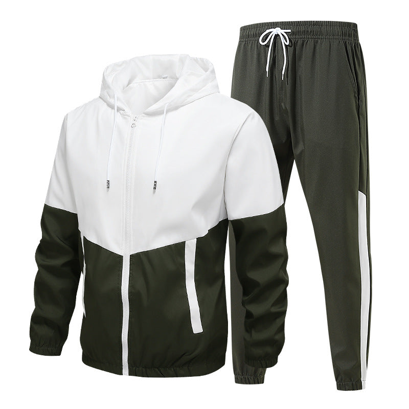 Men's Two-Piece Tracksuit Set with Hoodie and Elastic Jogging Pants Fashion Glam