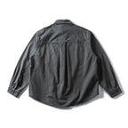 Unisex Oversize Shirt Jacket made of Canvas Cotton Blend with Chest Pocket and Decorative Embroidery Fashion Glam