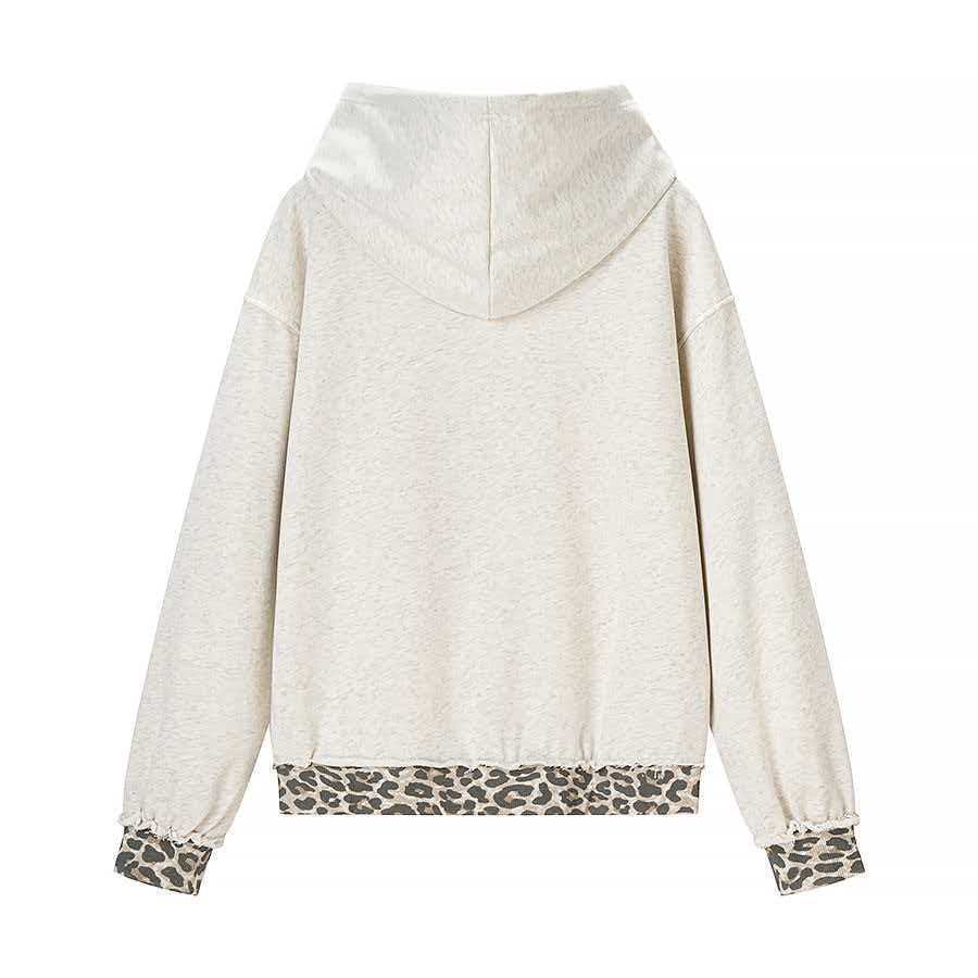 Women's casual hoodie with leopard lining Fashion Glam