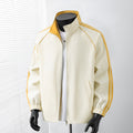 Men's Light Track Blouson Jacket with Stand-Up Collar and Contrast Stripes Fashion Glam