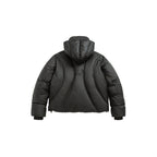 Unisex Short padded puffer jacket with high closing collar, voluminous hood and zippered pockets Fashion Glam