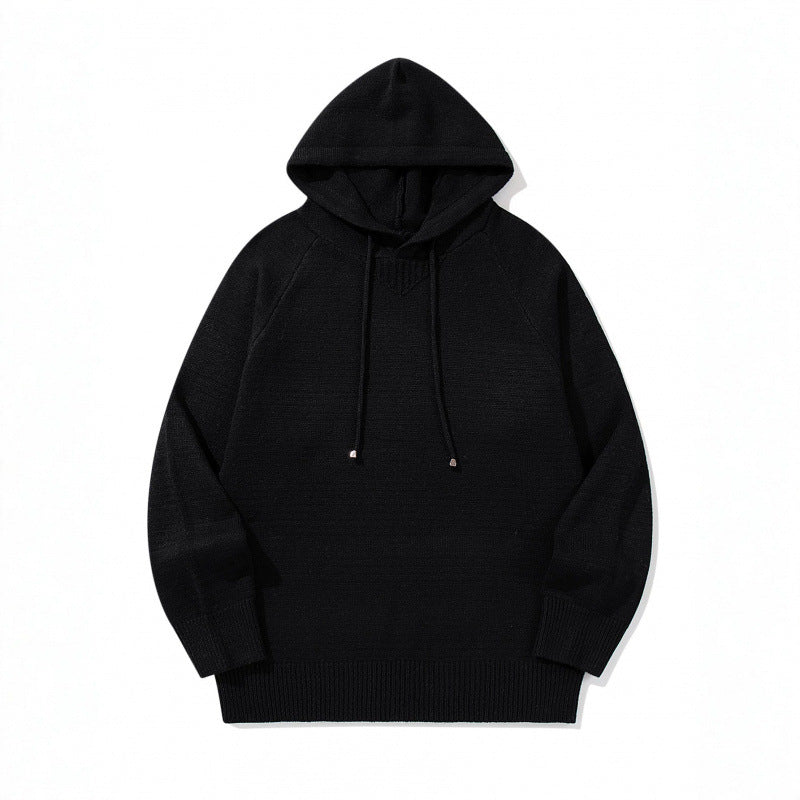 Unisex Oversize Knit Hoodie with Raglan Sleeves and Ribbed Cuffs Fashion Glam