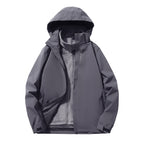 Men's three-layer waterproof outdoor softshell jacket with detachable fleece inner jacket Fashion Glam