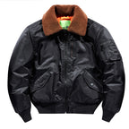 Men's pilot bomber jacket with teddy collar, water-repellent nylon shell and sleeve utility pocket Fashion Glam