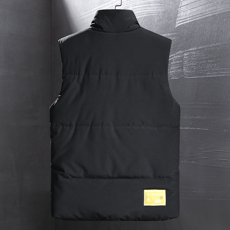 Men's Insulated Outdoor Vest with High Standing Collar, Multifunctional Pockets and Distinctive Webbing Fashion Glam