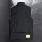 Men's Insulated Outdoor Vest with High Standing Collar, Multifunctional Pockets and Distinctive Webbing Fashion Glam