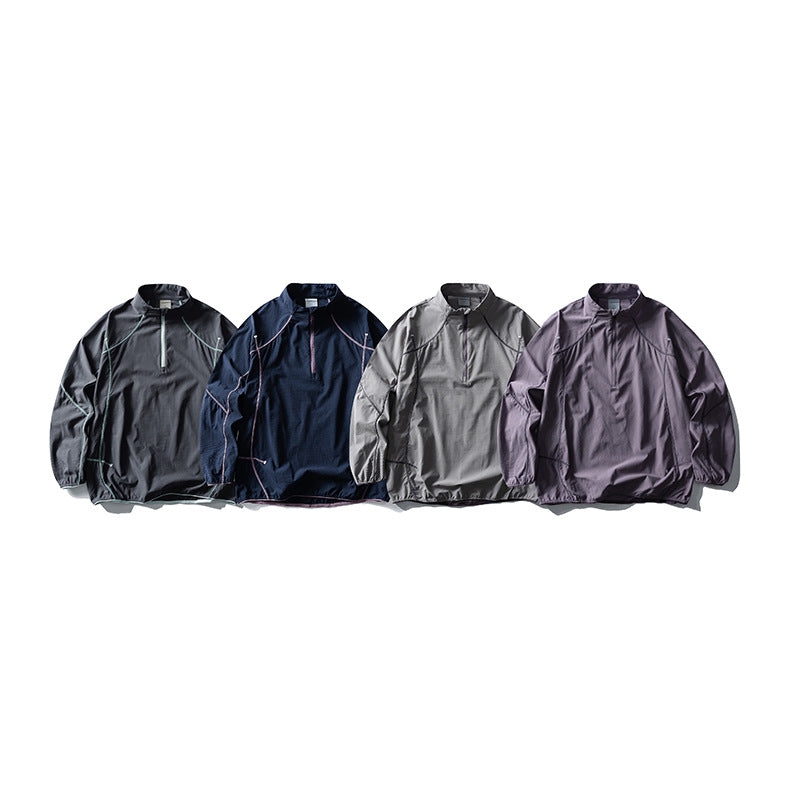 Unisex Lightweight Tech Half-Zip Pullover with Raglan Sleeves Fashion Glam