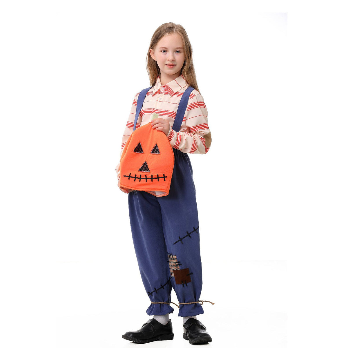 Children's Costume as Pumpkin Farmer Fashion Glam