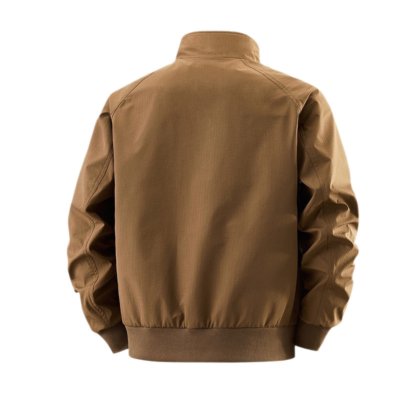 Men's windproof quilted bomber jacket with stand collar, ribbed cuffs, and padded lining Fashion Glam